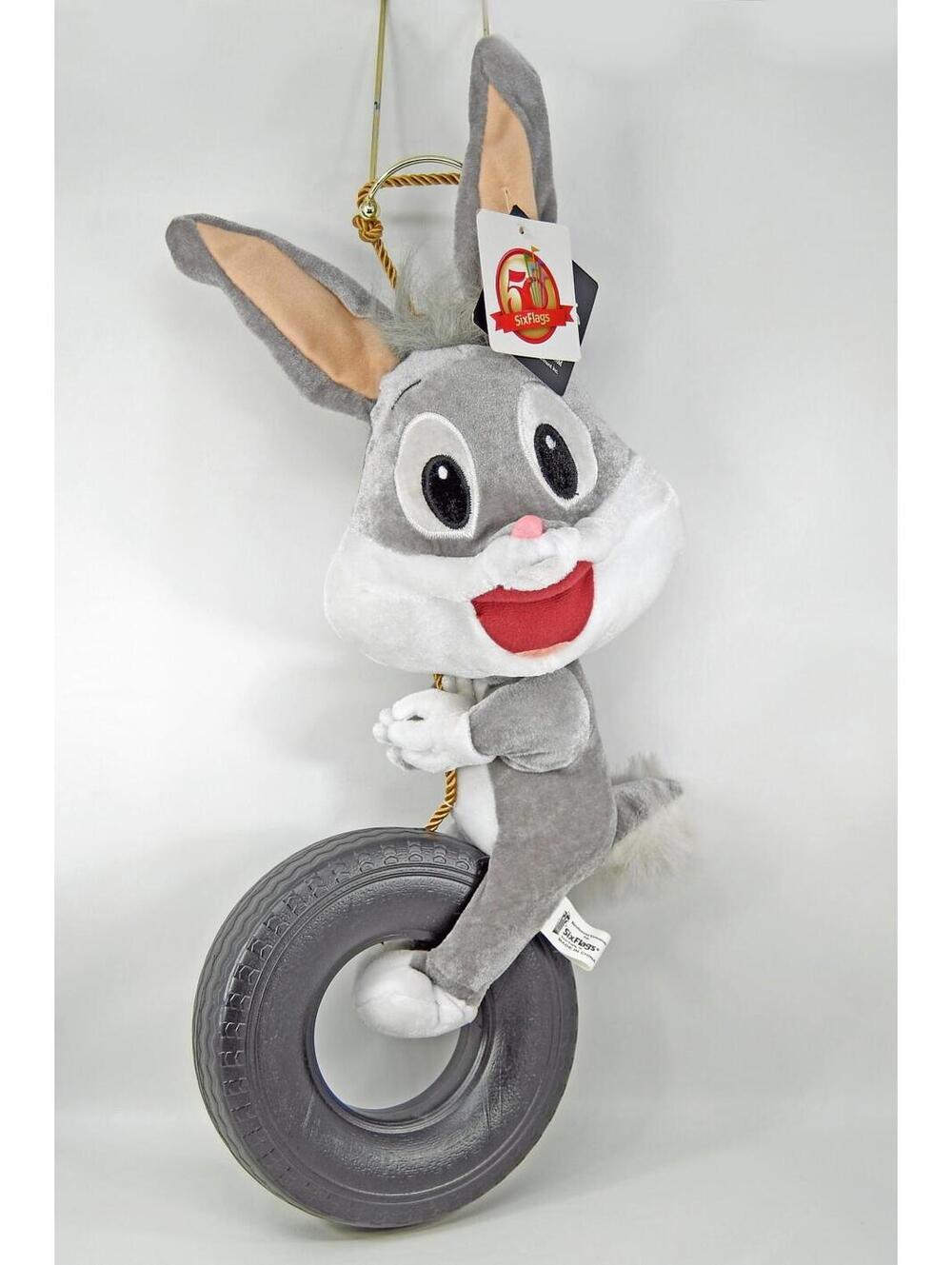 Baby Bugs Bunny Plush Tire Swing 18" Cartoon Six Flags Theme Park Looney Tunes